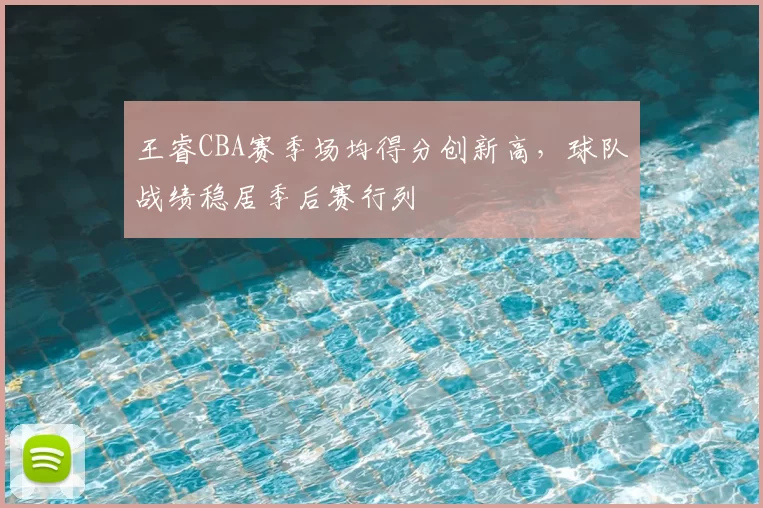 王睿CBA赛季场均得分创新高,球队战绩稳居季后赛行列